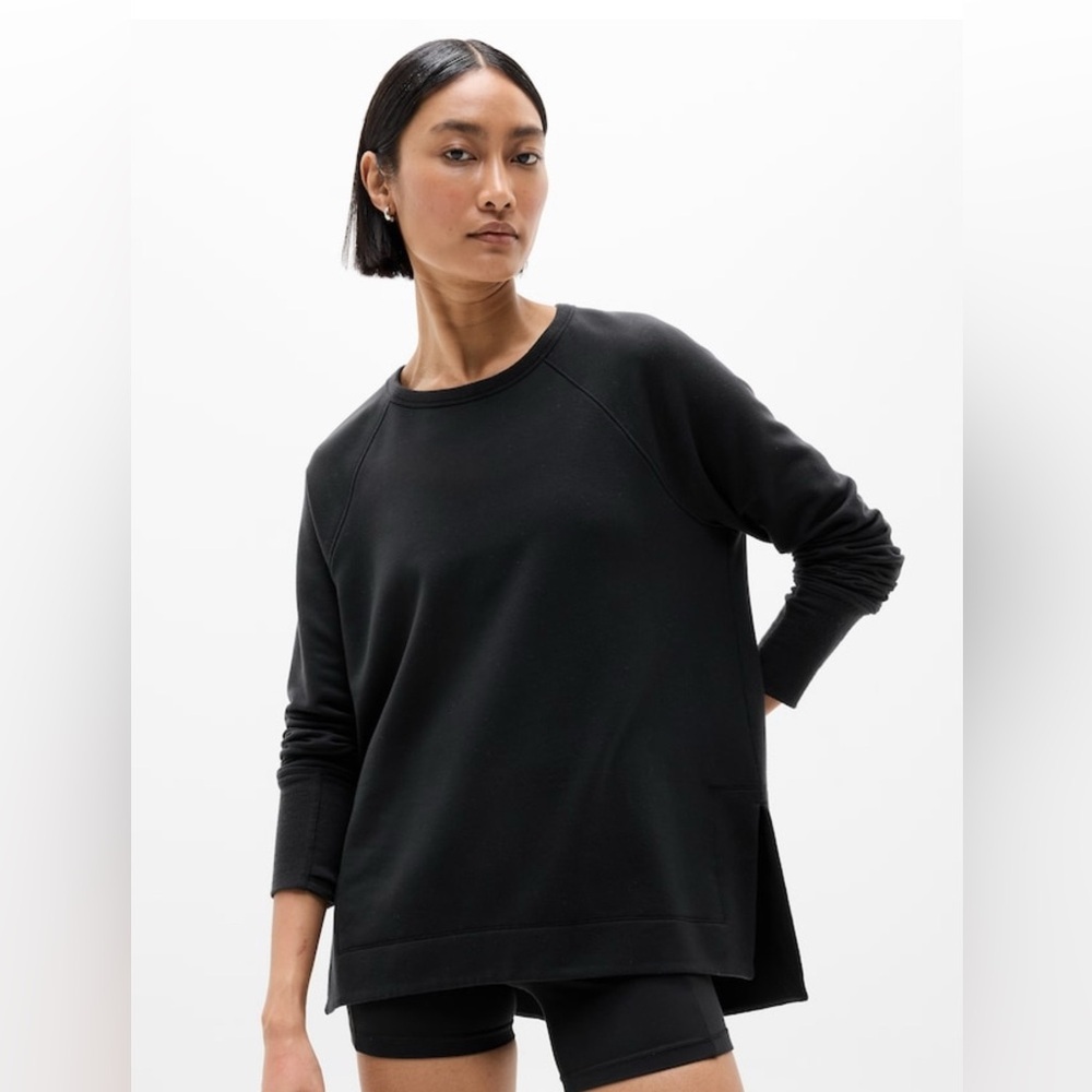 NWT Athleta Coaster Luxe ReCover Black Sweatshirt Size 1X